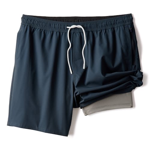 laydown image of Performance Lined Swim Trunks - 7"