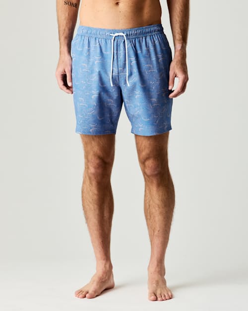 lifestyle image of Performance Lined Swim Trunks - 7"