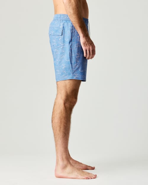 lifestyle image of Performance Lined Swim Trunks - 7"