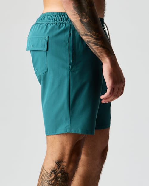 lifestyle image of Performance Lined Swim Trunks - 7"
