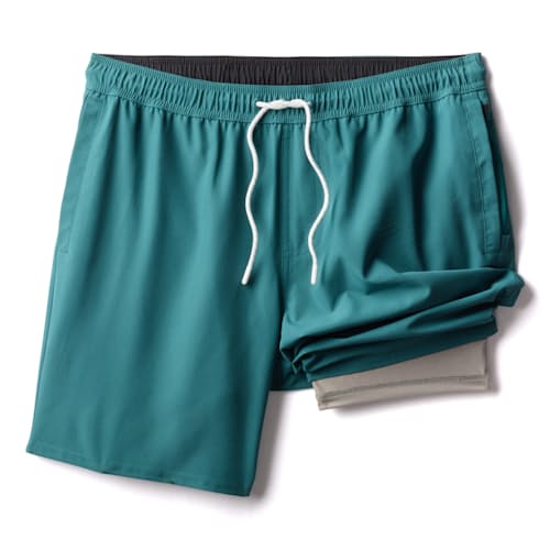 laydown image of Performance Lined Swim Trunks - 7"