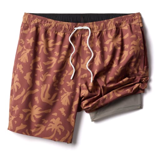 laydown image of Performance Lined Swim Trunks - 7"