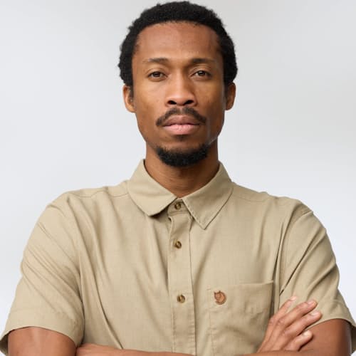 on model image of Ovik Travel Long Sleeve Shirt