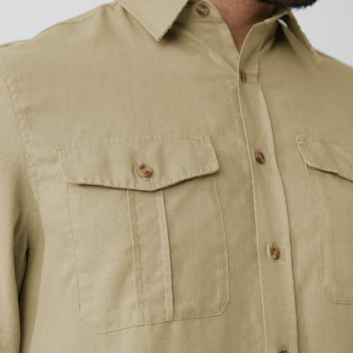 on model image of Ovik Travel Long Sleeve Shirt