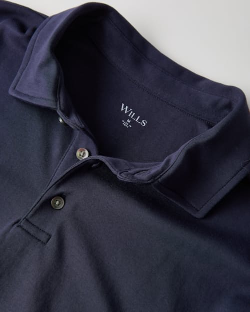 laydown detail image of AloeKnit Polo Shirt