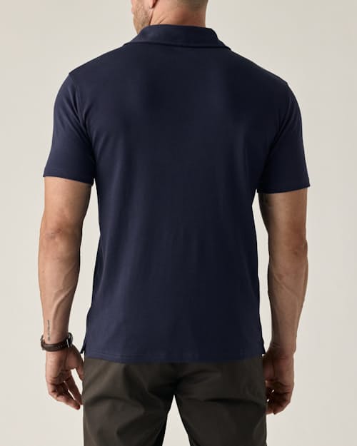on model image of AloeKnit Polo Shirt