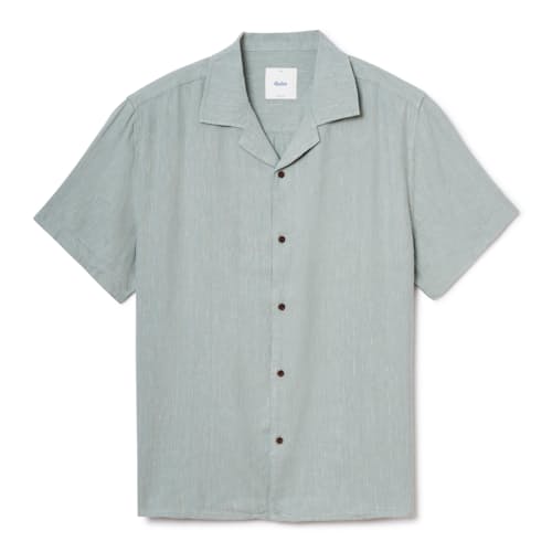 laydown image of Teller Striped Camp Short Sleeve Shirt