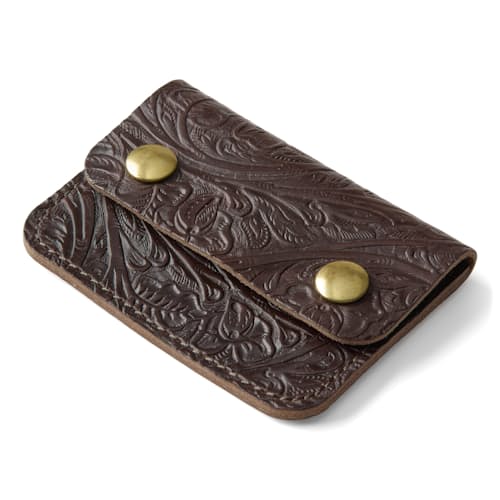 laydown image of Small Trucker Tooled Wallet
