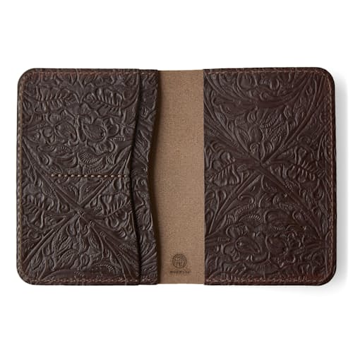 laydown image of Tooled Passport Wallet