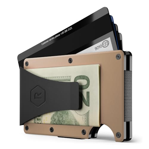 laydown image of Aluminum Wallet + Cash Strap
