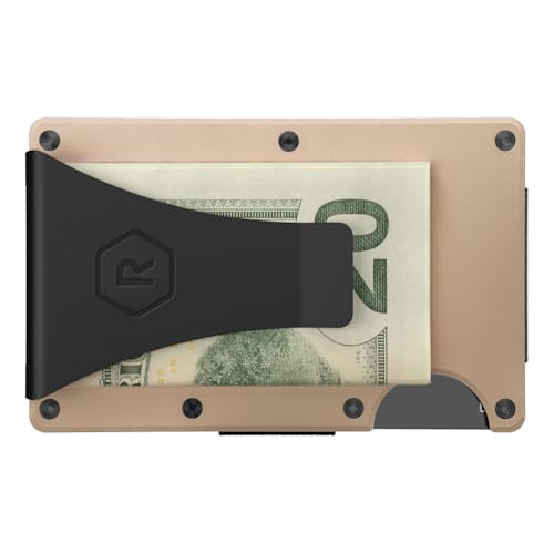 laydown image of Aluminum Wallet + Cash Strap