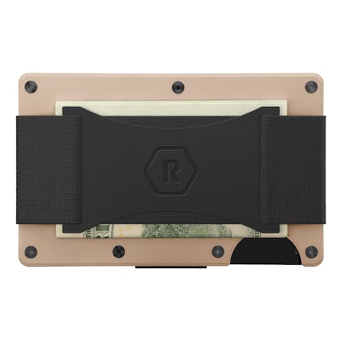 laydown image of Aluminum Wallet + Cash Strap