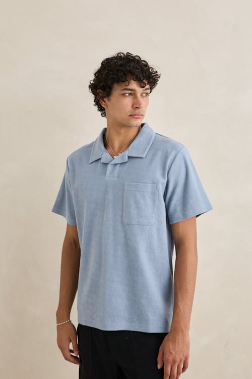 on model image of Vintage Terry Polo