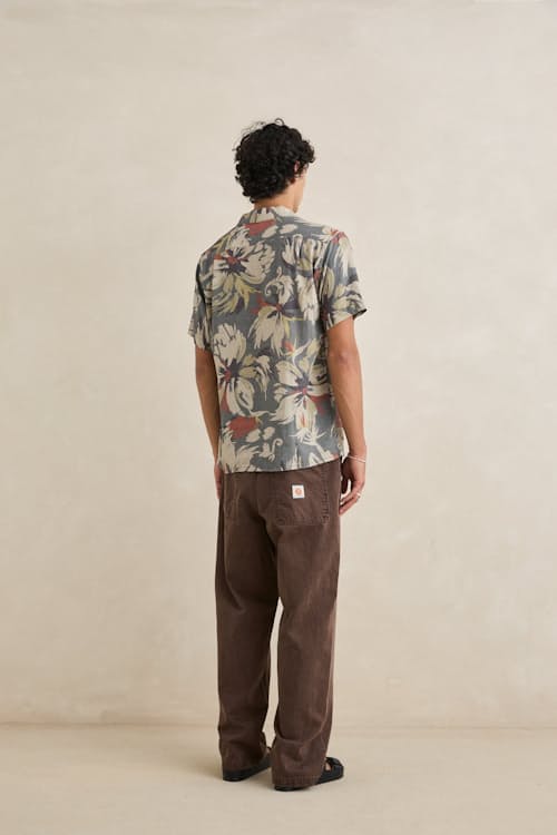 on model image of Tropical Camo Short Sleeve Shirt