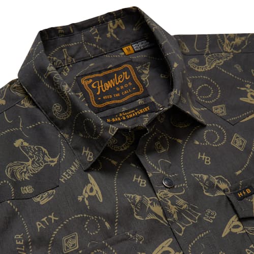 laydown detail image of H Bar B Short Sleeve Snapshirt