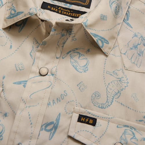 laydown detail image of H Bar B Short Sleeve Snapshirt