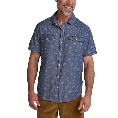 on model image of H Bar B Short Sleeve Snapshirt