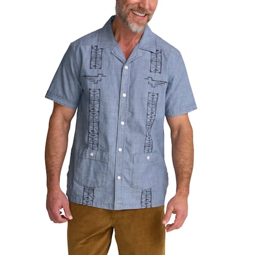 on model image of Guayabera Shirt