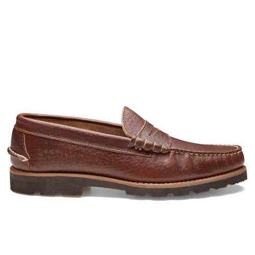 laydown image of Flint and Tinder x Rancourt & Co. Beef Roll Penny Loafer