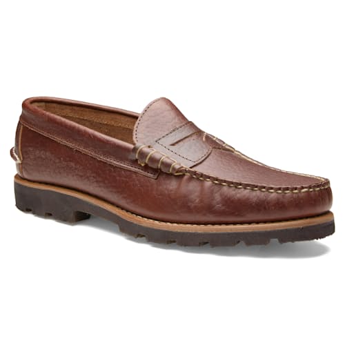 laydown image of Flint and Tinder x Rancourt & Co. Beef Roll Penny Loafer