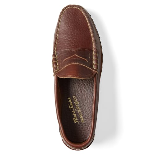 laydown image of Flint and Tinder x Rancourt & Co. Beef Roll Penny Loafer