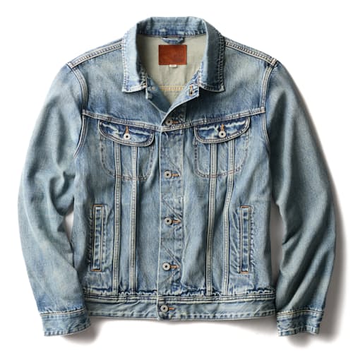 laydown image of Denim Trucker Jacket