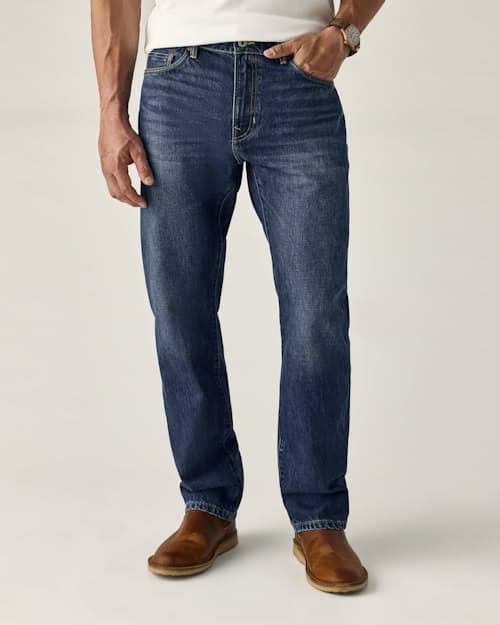 on model image of All-Cotton Selvedge Denim - HB Straight