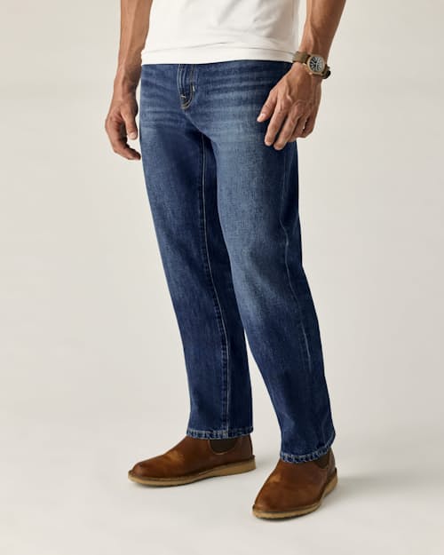on model image of All-Cotton Selvedge Denim - HB Straight