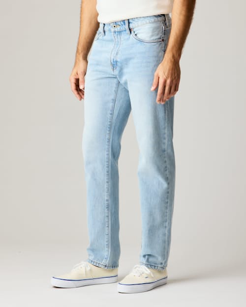 lifestyle image of Rigid Selvedge Denim - HB Straight
