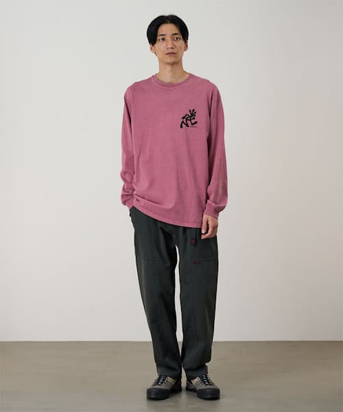 on model image of Outdoor Long Sleeve Graphic T-Shirt