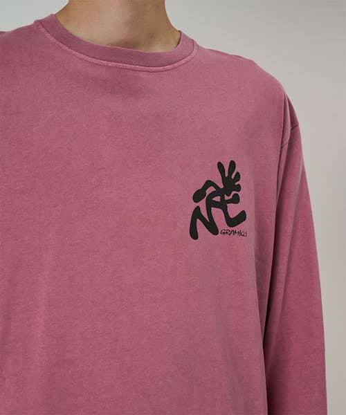 on model image of Outdoor Long Sleeve Graphic T-Shirt