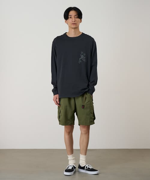 on model image of Outdoor Long Sleeve Graphic T-Shirt