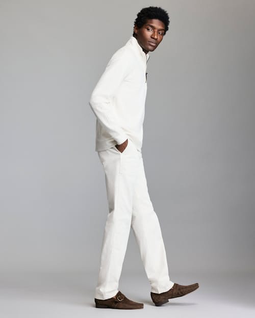 on model image of Quilted Half Zip