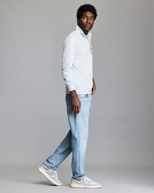 on model image of Quilted Half Zip