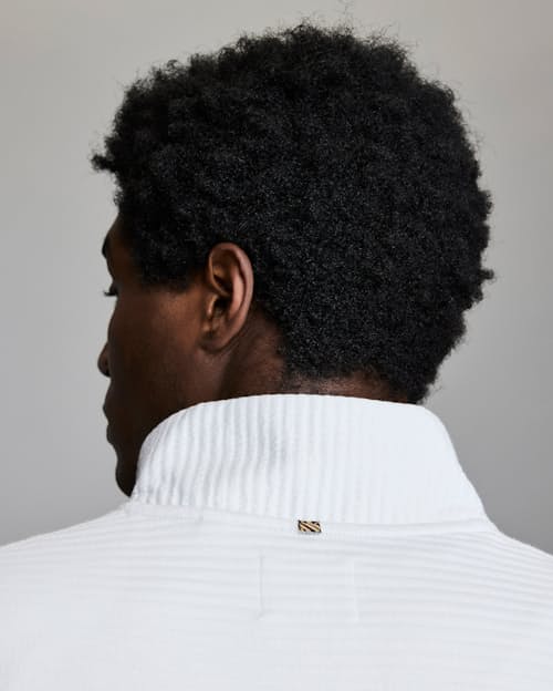 on model image of Quilted Half Zip