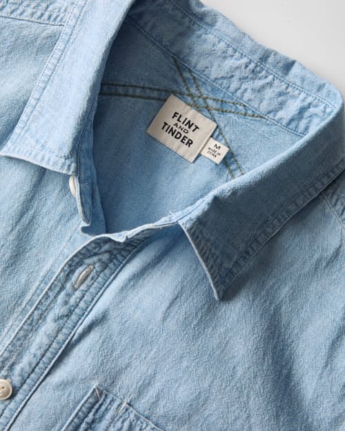 laydown detail image of Chambray Crossback Work Shirt
