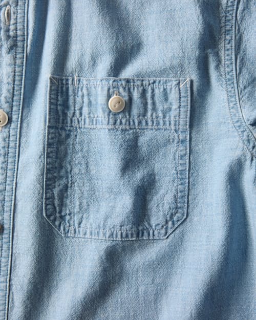 laydown detail image of Chambray Crossback Work Shirt