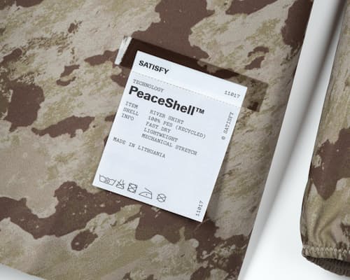 laydown detail image of PeaceShell River Shirt