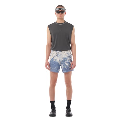 on model image of PeaceShell Unlined Short- 5"