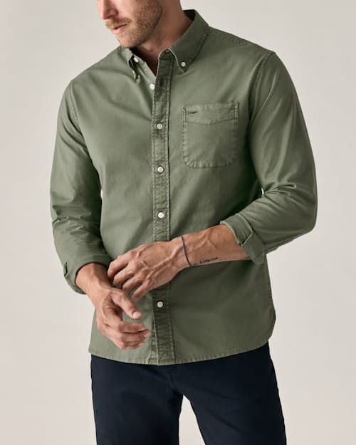 on model image of Oxford Draftsman Shirt