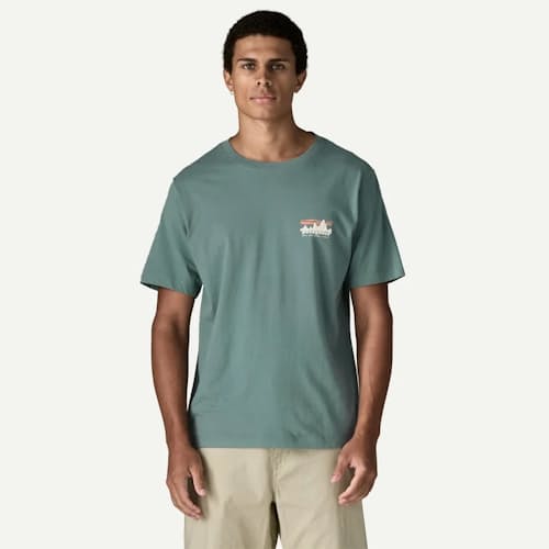 on model image of '73 Skyline T-Shirt