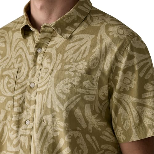 on model image of Back Step Shirt