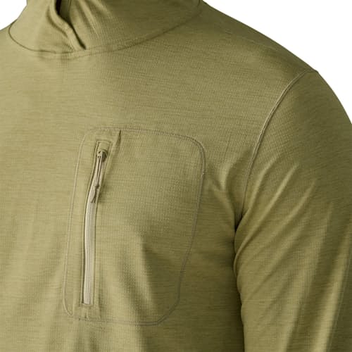 on model image of Capilene Cool Sun Hoodie