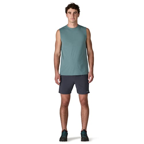 on model image of Multi Trails Shorts- 6in