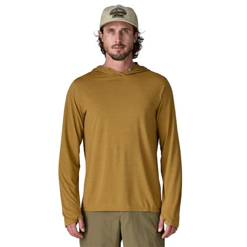 on model image of Capilene Cool Ultra Hoodie
