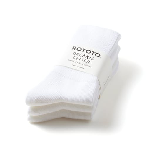 laydown image of Organic Cotton Crew Socks - 3 Pack