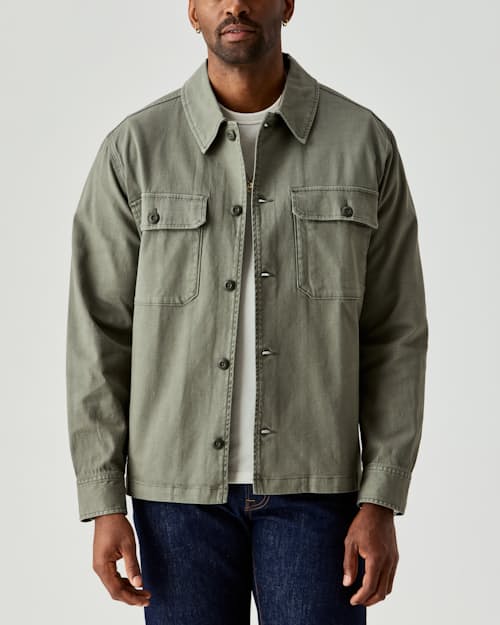 lifestyle image of Vintage Sateen Fatigue Shirt