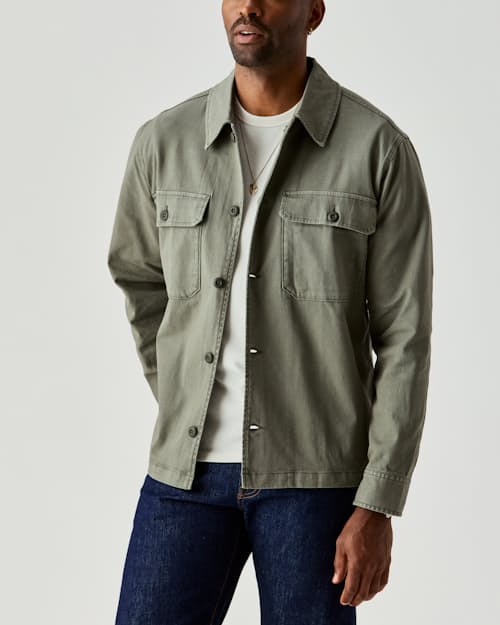 lifestyle image of Vintage Sateen Fatigue Shirt