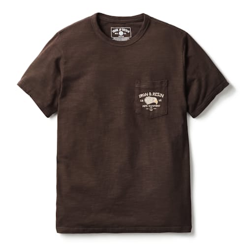 laydown image of Washed Garment Dye Graphic T-Shirt