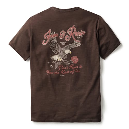 laydown image of Washed Garment Dye Graphic T-Shirt